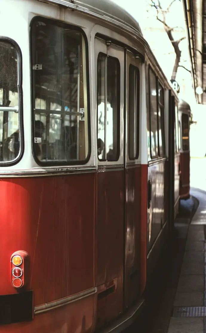 red and white train on subway